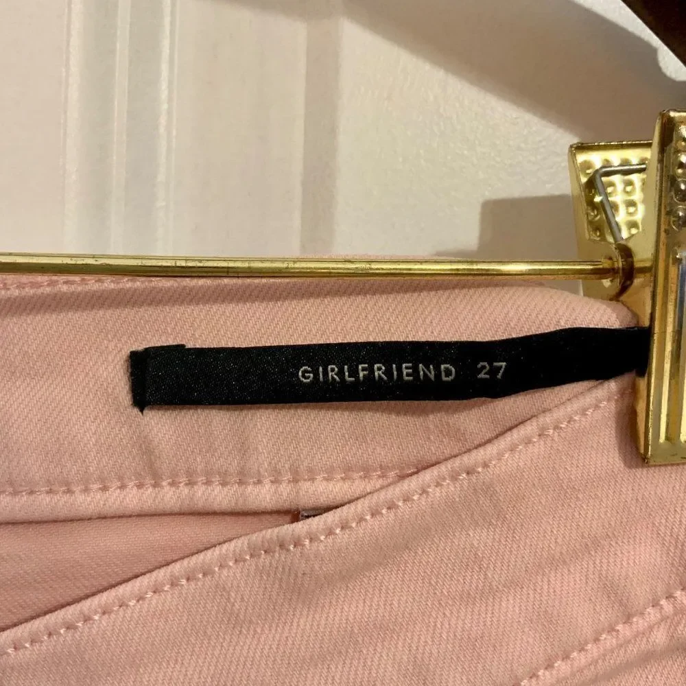 Banana Republic Jeans Blush Pink Girlfriend Crop Stretch Mid Rise Size 27